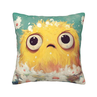 🌼 Cute & Cozy Pillow – Adorable Yellow Fuzzy Monster!