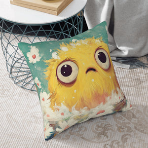 🌼 Cute & Cozy Pillow – Adorable Yellow Fuzzy Monster!
