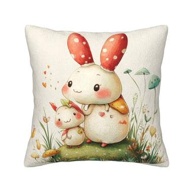 🍄 Forest Mushroom Bunny Pillow – Cute & Whimsical Home Decor