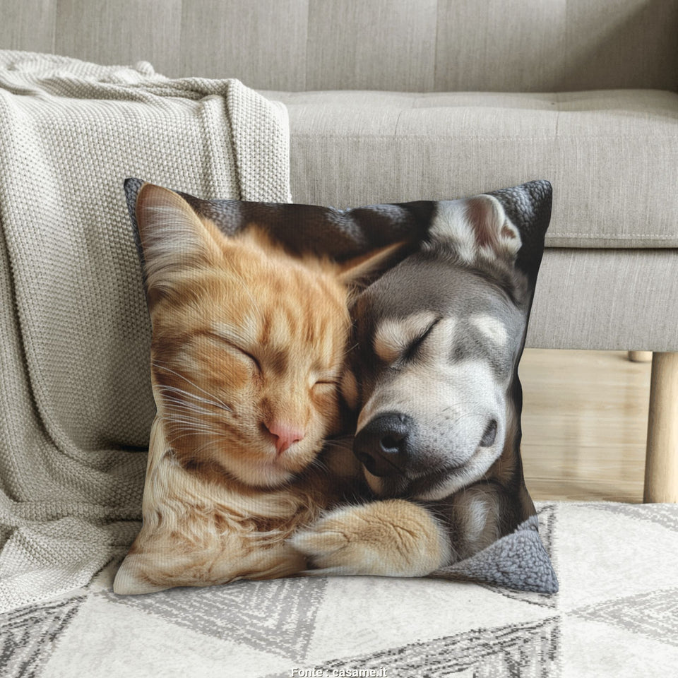🐾 Cozy Cat & Dog Snuggle Pillow – Soft & Heartwarming Home Decor