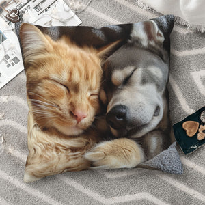 🐾 Cozy Cat & Dog Snuggle Pillow – Soft & Heartwarming Home Decor