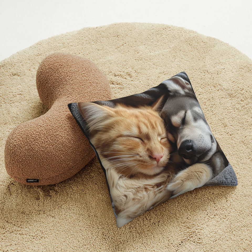 🐾 Cozy Cat & Dog Snuggle Pillow – Soft & Heartwarming Home Decor